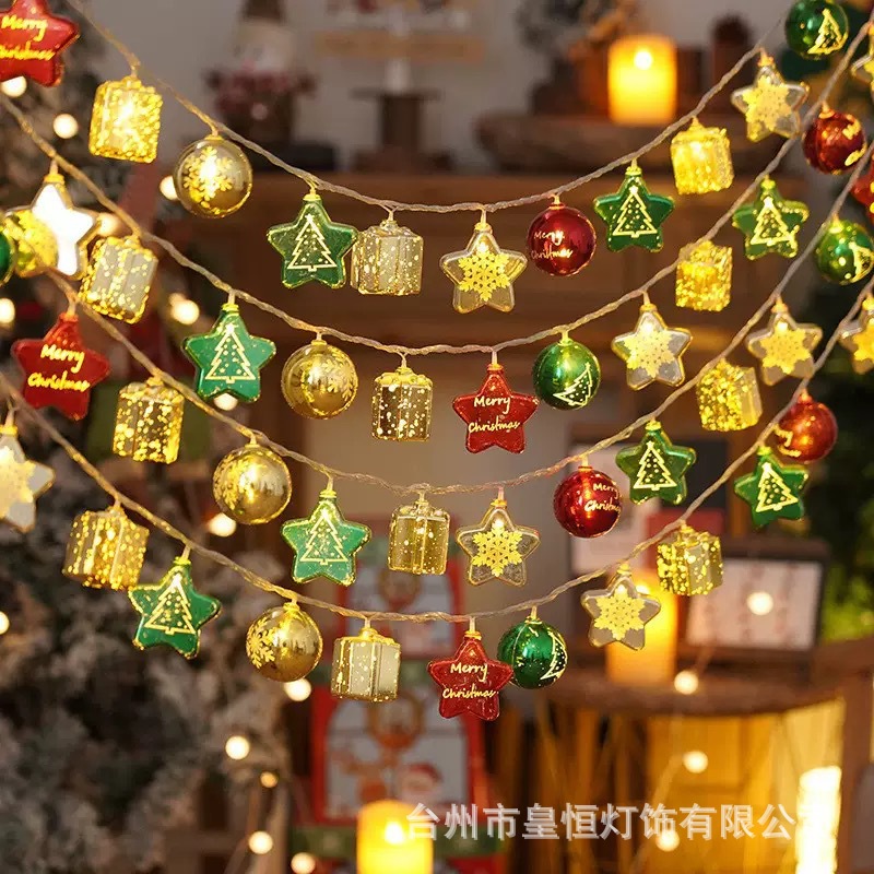 Iluminación del Año Nuevo LED lámpara de color lámpara de Navidad hierro forjado lámpara de decoración de Navidad árbol de Navidad lámpara de cadena