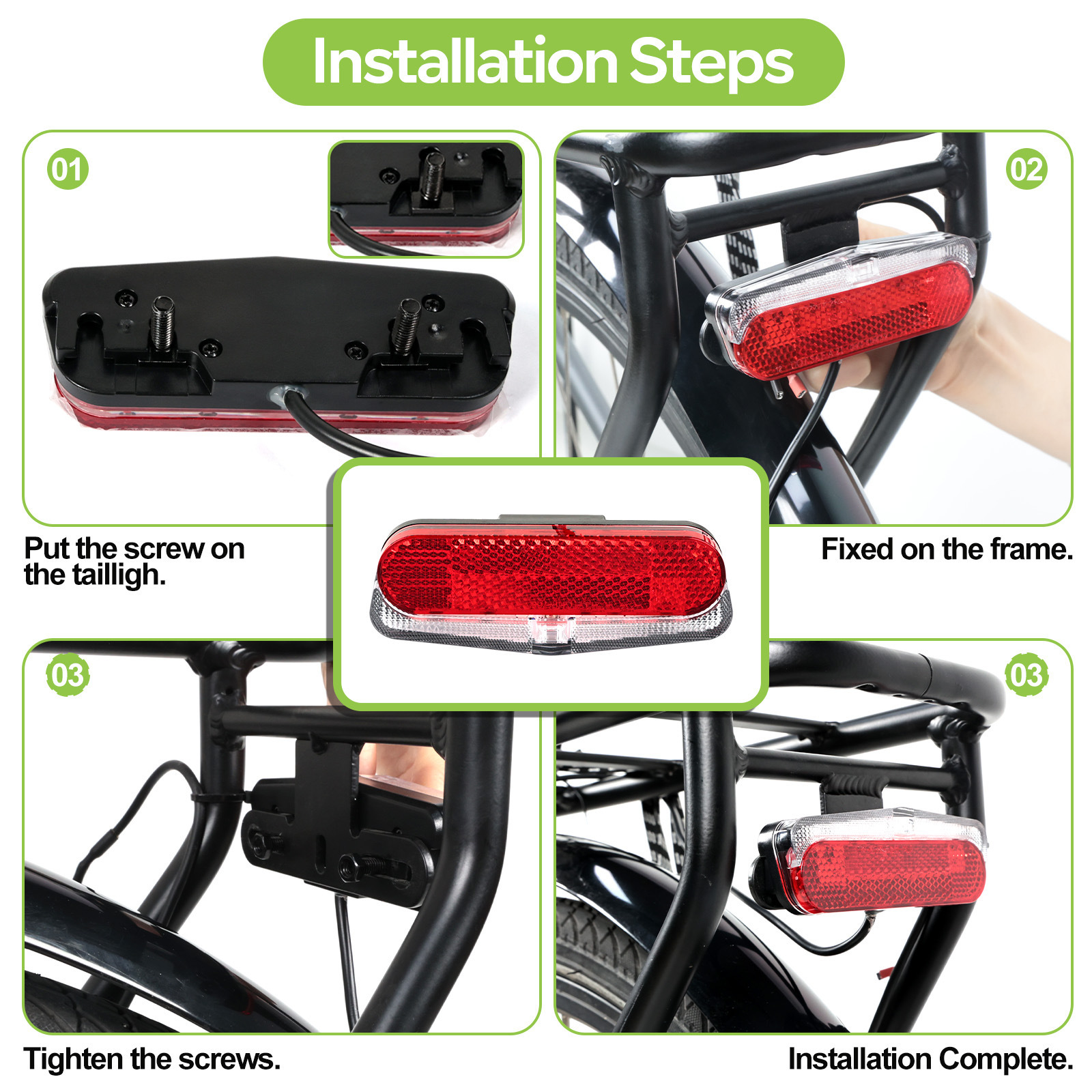 Bafang Can Protocol Mid-Drive Motor 36/48V Tail Light for Night Cycling Bicycle Modification Electric Bike Accessories