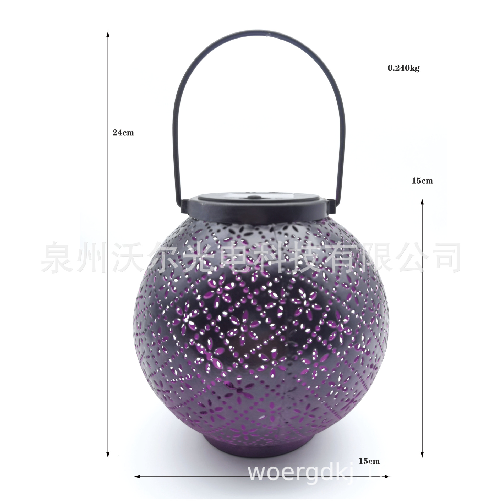 亚马逊热销LED 圆球镂空太阳能灯庭院装饰景观灯草坪灯挂树灯IP65