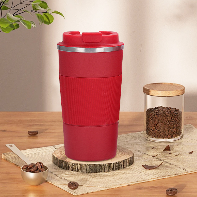 Taza de café de cuero 510ml rojo