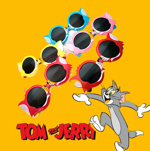 Children's sunglasses baby cartoon cat personalized sunglasses boys and girls anti-UV folding glasses trendy