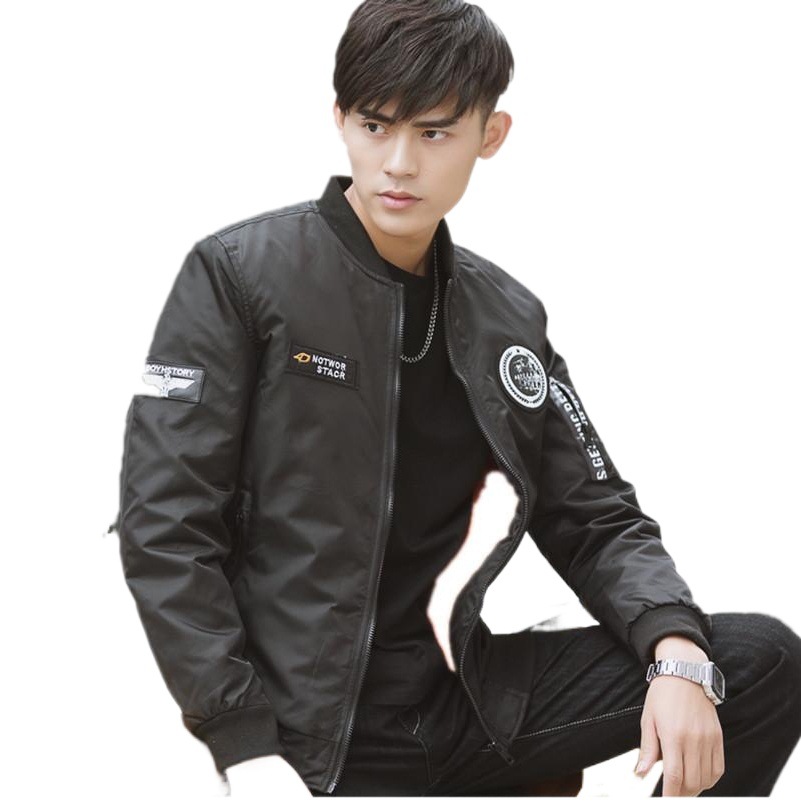 Amazon otoño nueva chaqueta de los hombres del collar del soporte uniforme de béisbol juventud moda Coreana de la Fuerza Aérea uniforme de vuelo de los hombres chaqueta