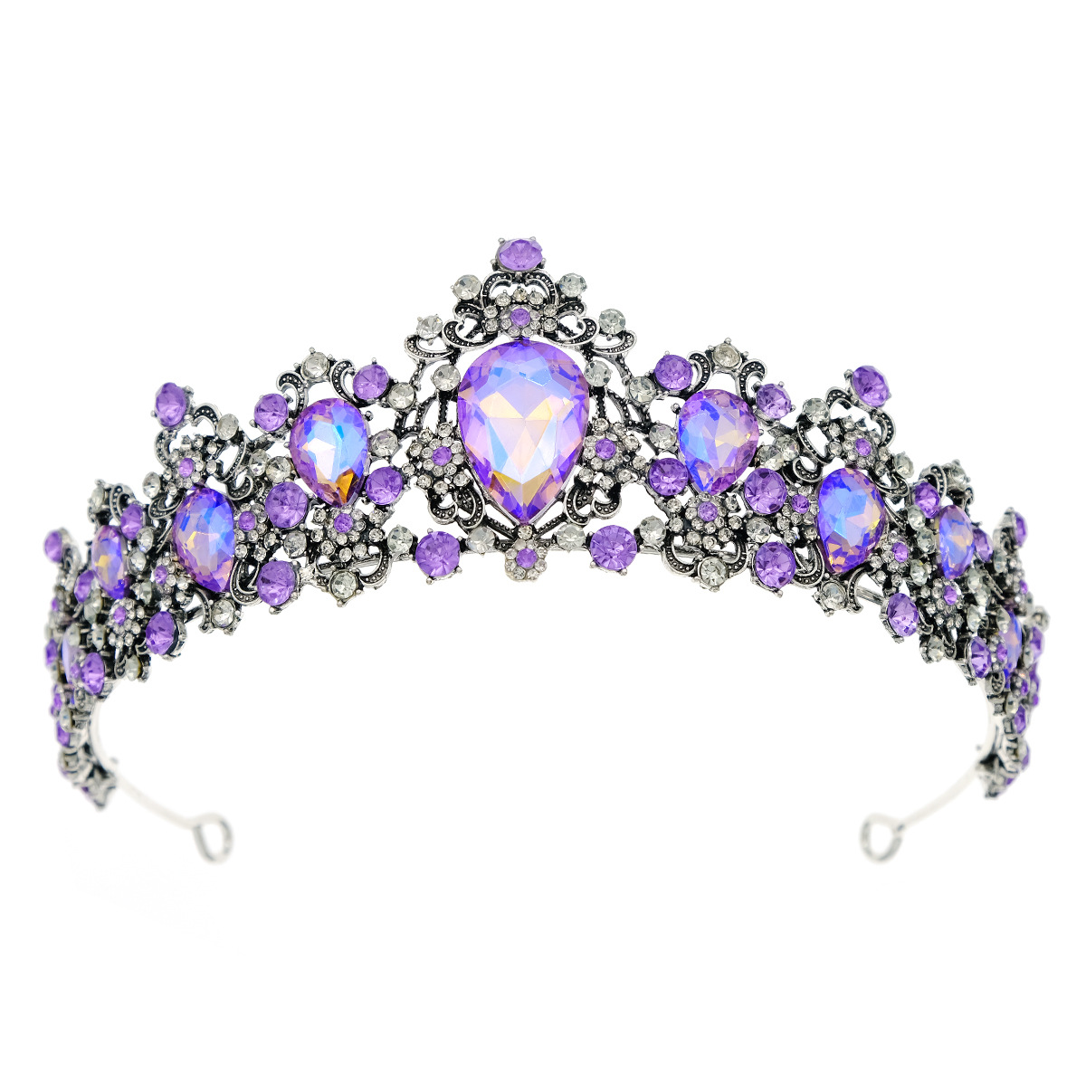 Diamond Design Elegant Retro Women's Crown Alloy Diamond Crown