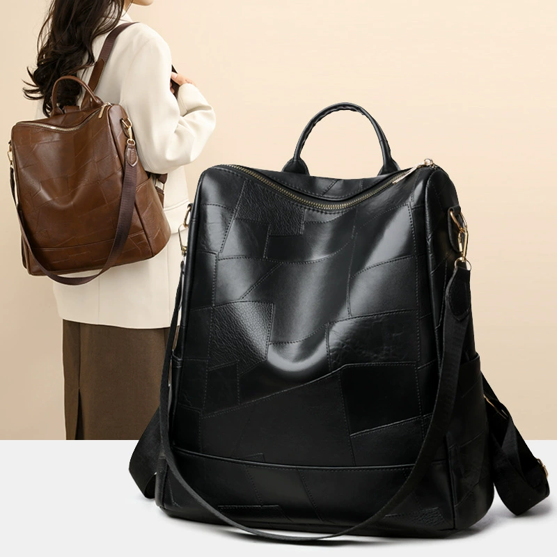 Backpack, polyurethane capacious shoulder bag for traveling one shoulder, anti-theft