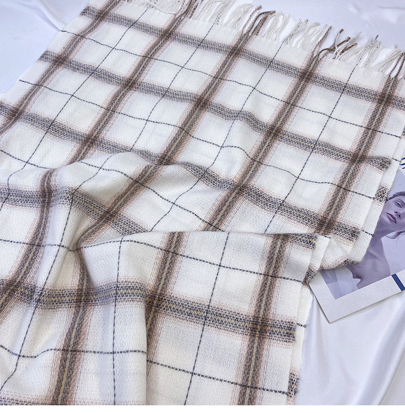 Women's Vintage Style Plaid Imitation Cashmere Scarf display picture 4