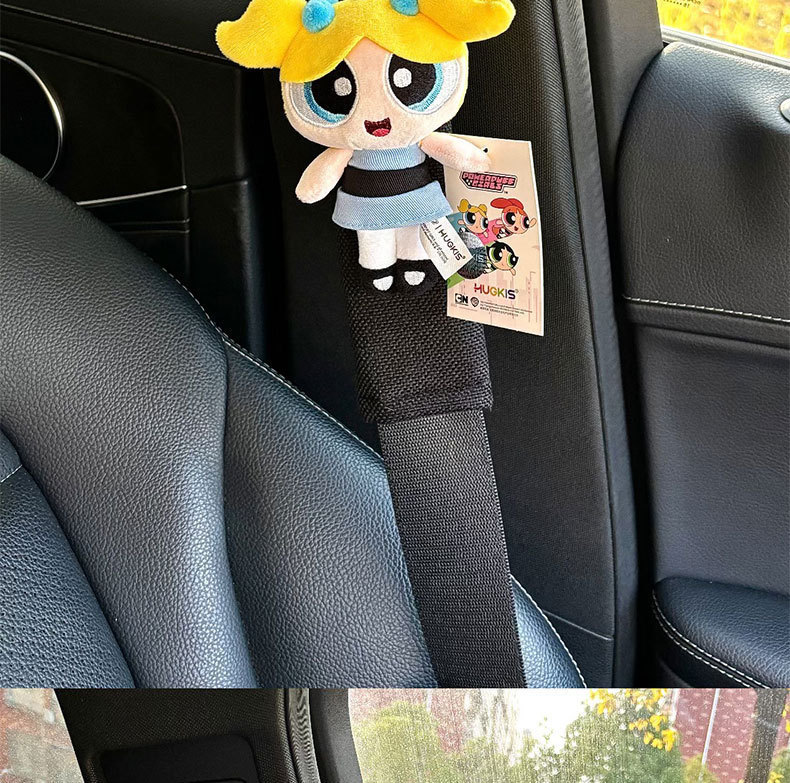 Car Seat Belt Shoulder Protector, Universal Car Anti-Wear Clothing for All Seasons, Cute Powerpuff Girls Car Protective Cover