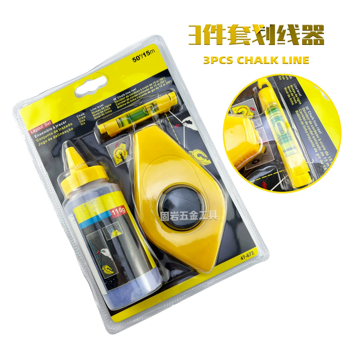 Новый стиль трансграничной внешней торговли оптом 3 комплекта наборов для царапин 15M строительный измерительный инструмент для деревообрабатывающего инструмента уровень порошок