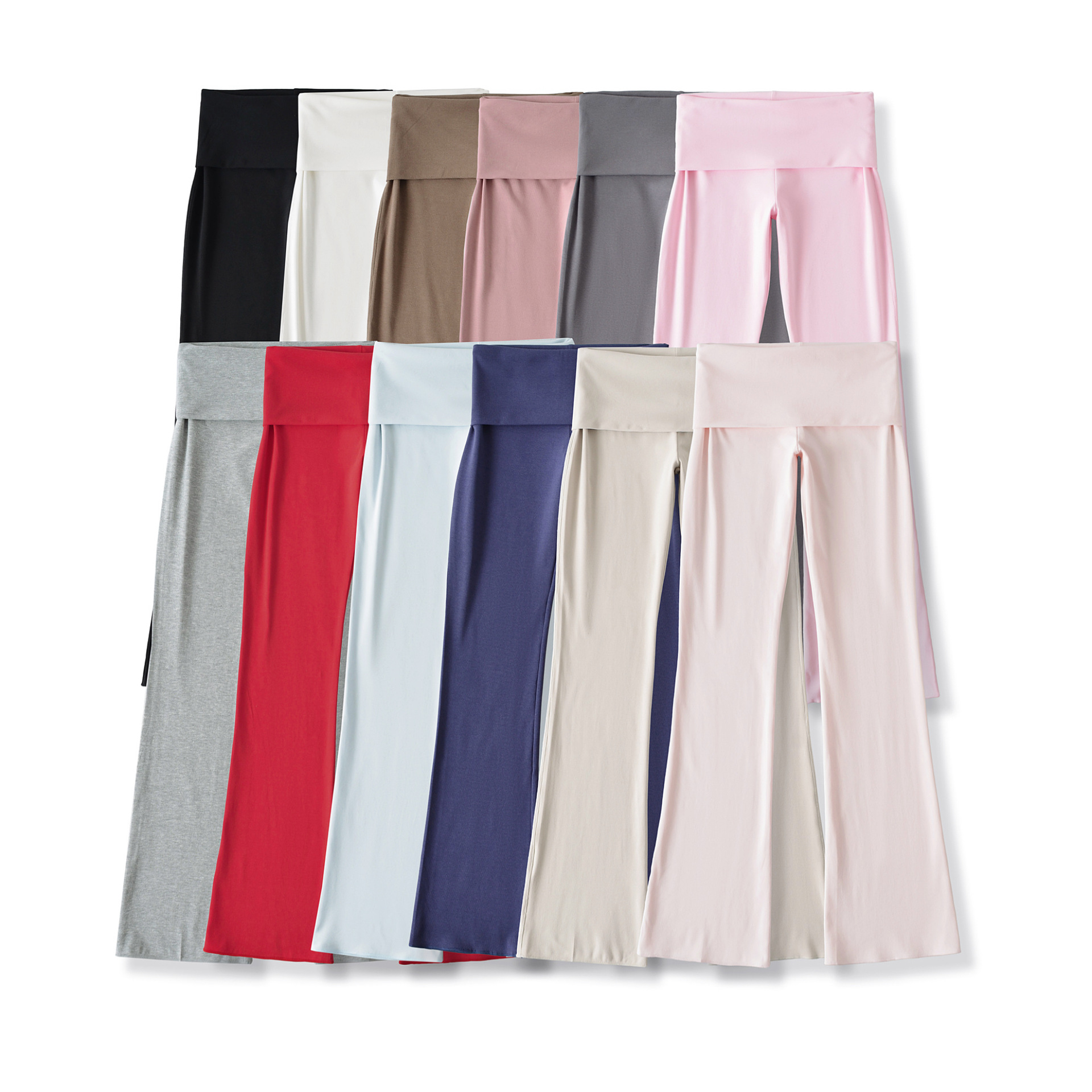 American-Style Flared Pants for Women, Autumn Low-Waist Slimming Bell-Bottom Pants, Cloud Pants, Casual Knit Sports Pants