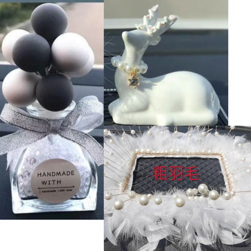 Diamantes de cerámica roja creativa adornos de automóviles de ciervo adornos de automóviles de automóviles adornos de automóviles de plumas diosas