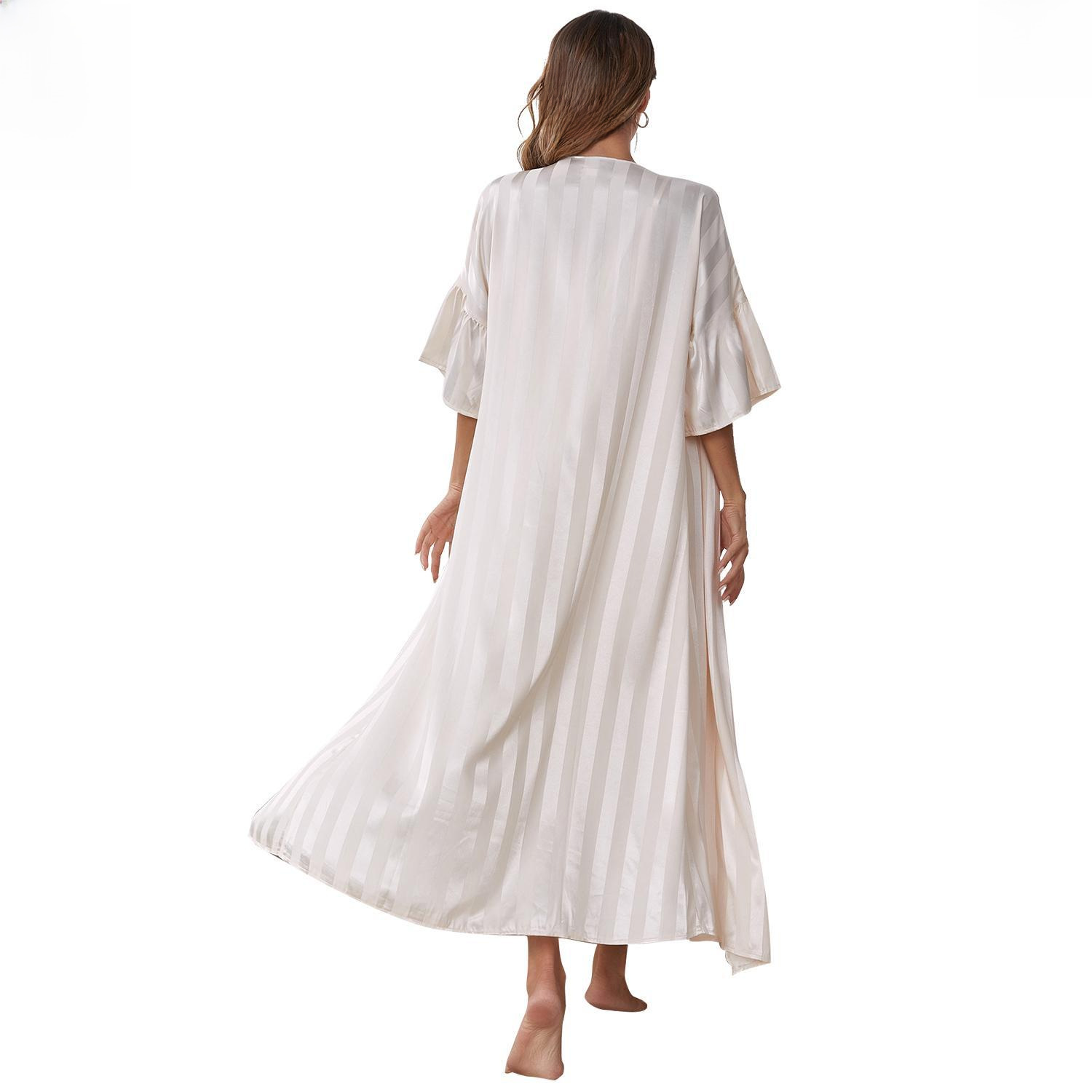 Außenhandel Sling Pyjamas Damen Seide Langarm High-End Eisseide Nachthemd Home Kleidung Set Independent Station_voghion.com