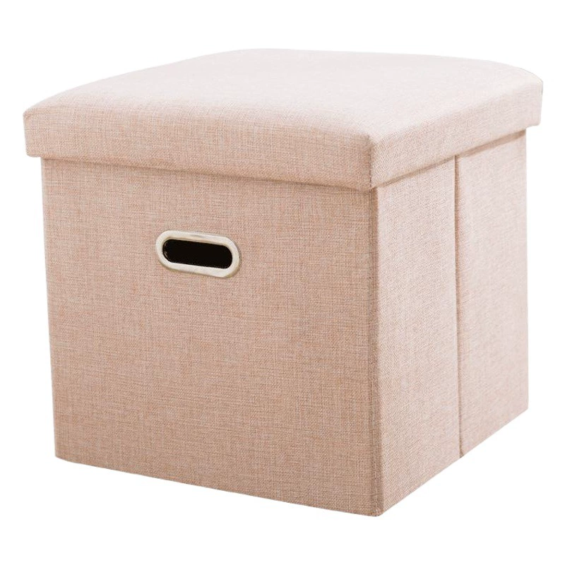 Новый стиль Складной льняной табурет для хранения с портативным табуретом большой емкости Домашний табурет для смены обуви Тканевый диван