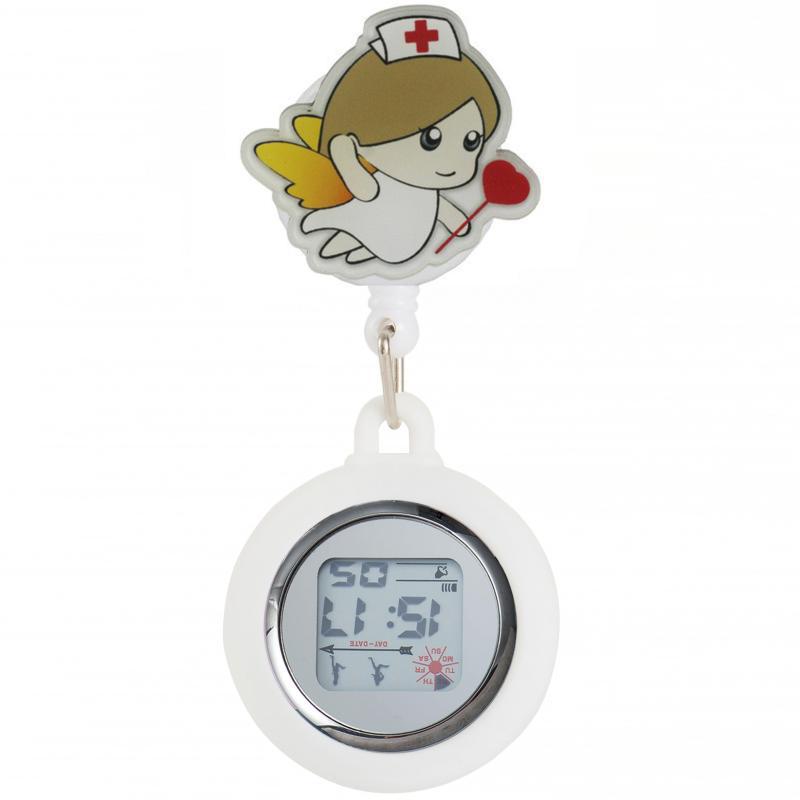 Reloj de enfermera de estiramiento multifuncional luminoso fuerte reloj colgante reloj electrónico digital retráctil de dibujos animados lindo clip cronómetro reloj de bolsillo