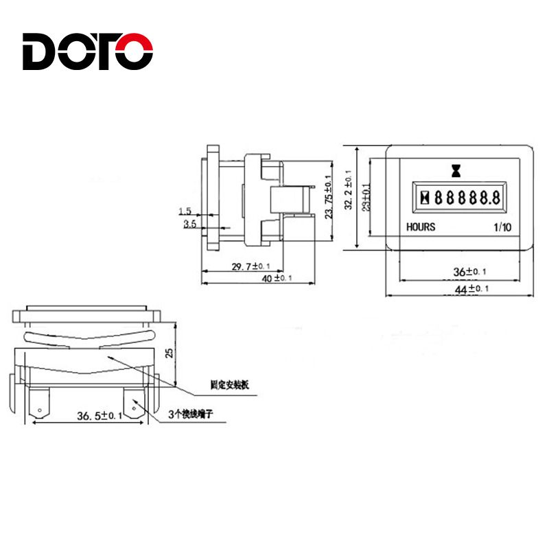Промышленный счетчик моточасов Daotong Electric для генераторов и спецтехники