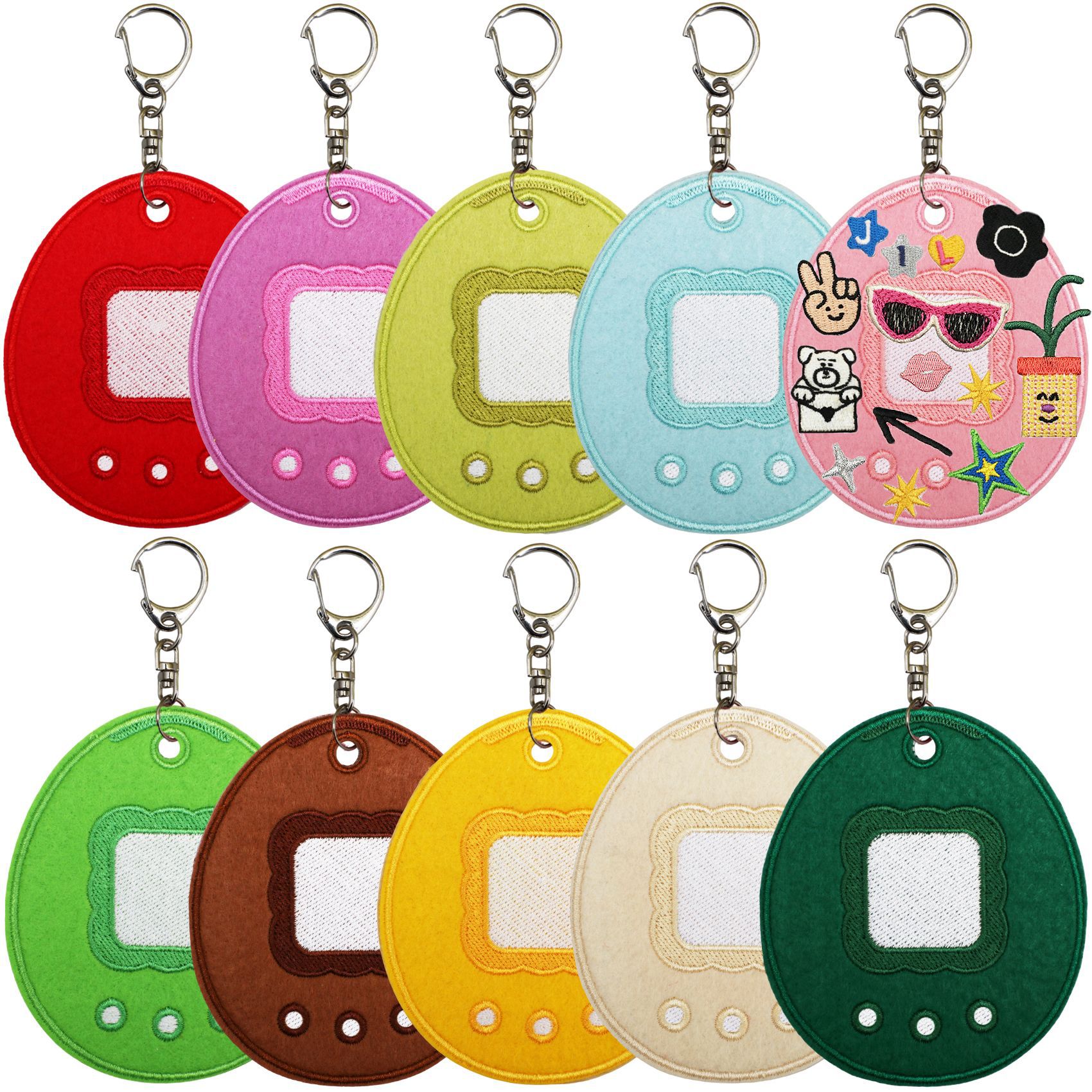 韩国彩蛋系列双面DIY布贴背版挂件包包装饰彩色鸡蛋行李牌补丁贴