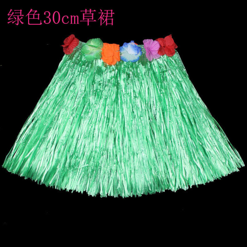 Halloween 30cm de longitud hula disfraz espectáculo de guirlandas hawaiano juego de falda de paja para niños