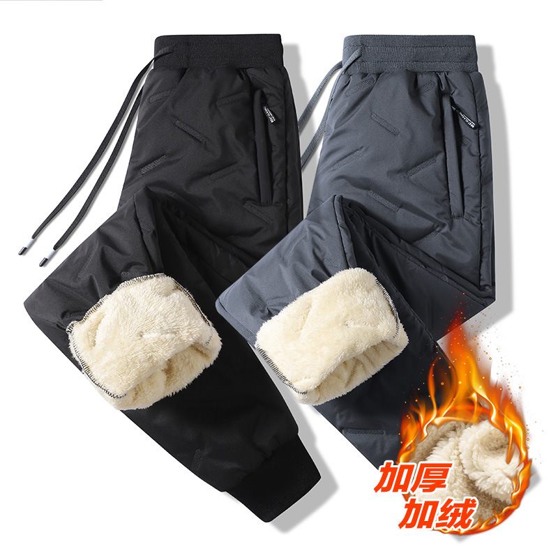 Men's Pants Winter Windproof Warm Pants Loose plus size Men's Foot-binding Pants Casual Outer Wear Pants fleece-lined Men Men's Pants Winter Windproof Warm Pants Loose plus size Men's Foot-binding Pants Casual Outer Wear Pants fleece-lined Men