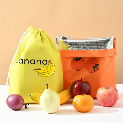 Storage Bag, Insulated Grocery Bag for Odds and Ends, Vegetables & Fruits, Storage Pouch, Fresh-Keeping Drawstring Bag for Lettuce & Bananas