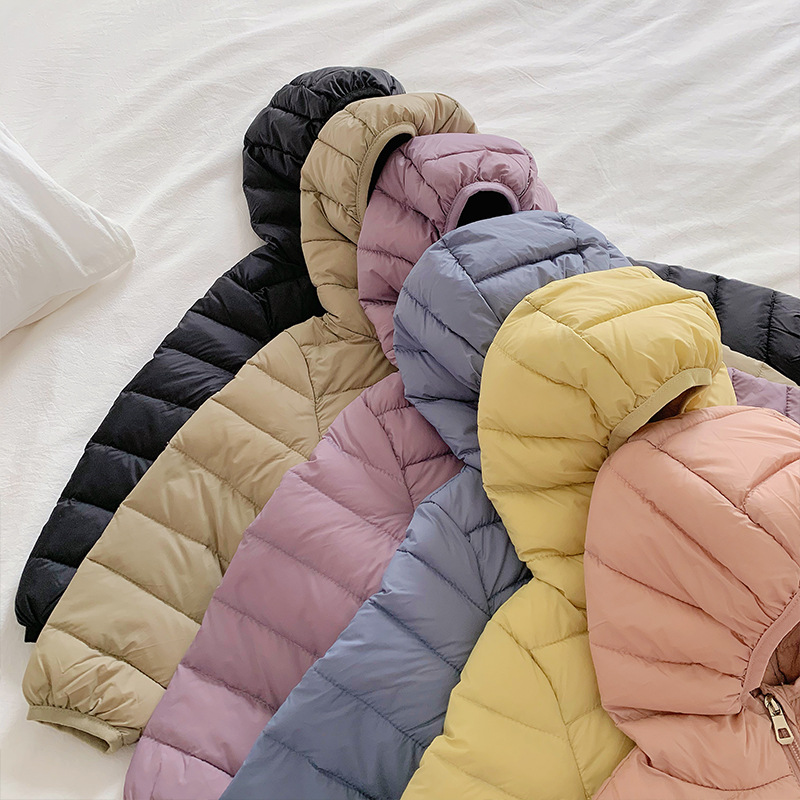2023 New Small Medium sized Children's Light Thin for Boys and Girls Solid Autumn Down Coat_voghion.com