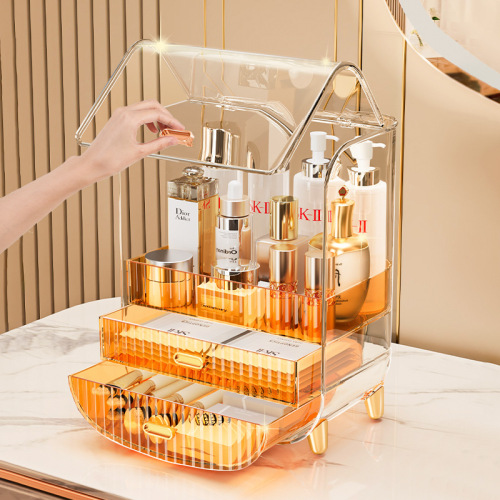Skin care product lipstick storage rack desktop jewelry storage box wholesale drawer type transparent dustproof cosmetics storage box