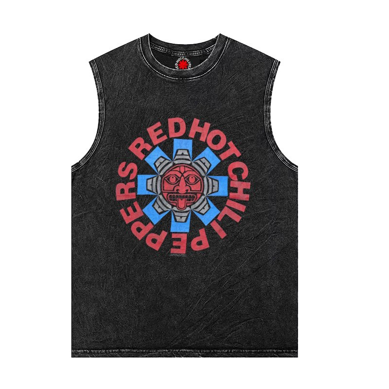 Red Hot Chili Peppers Red Pepper band rock washed vintage vest sleeveless T-shirt Red Hot Chili Peppers Red Pepper band rock washed vintage vest sleeveless T-shirt