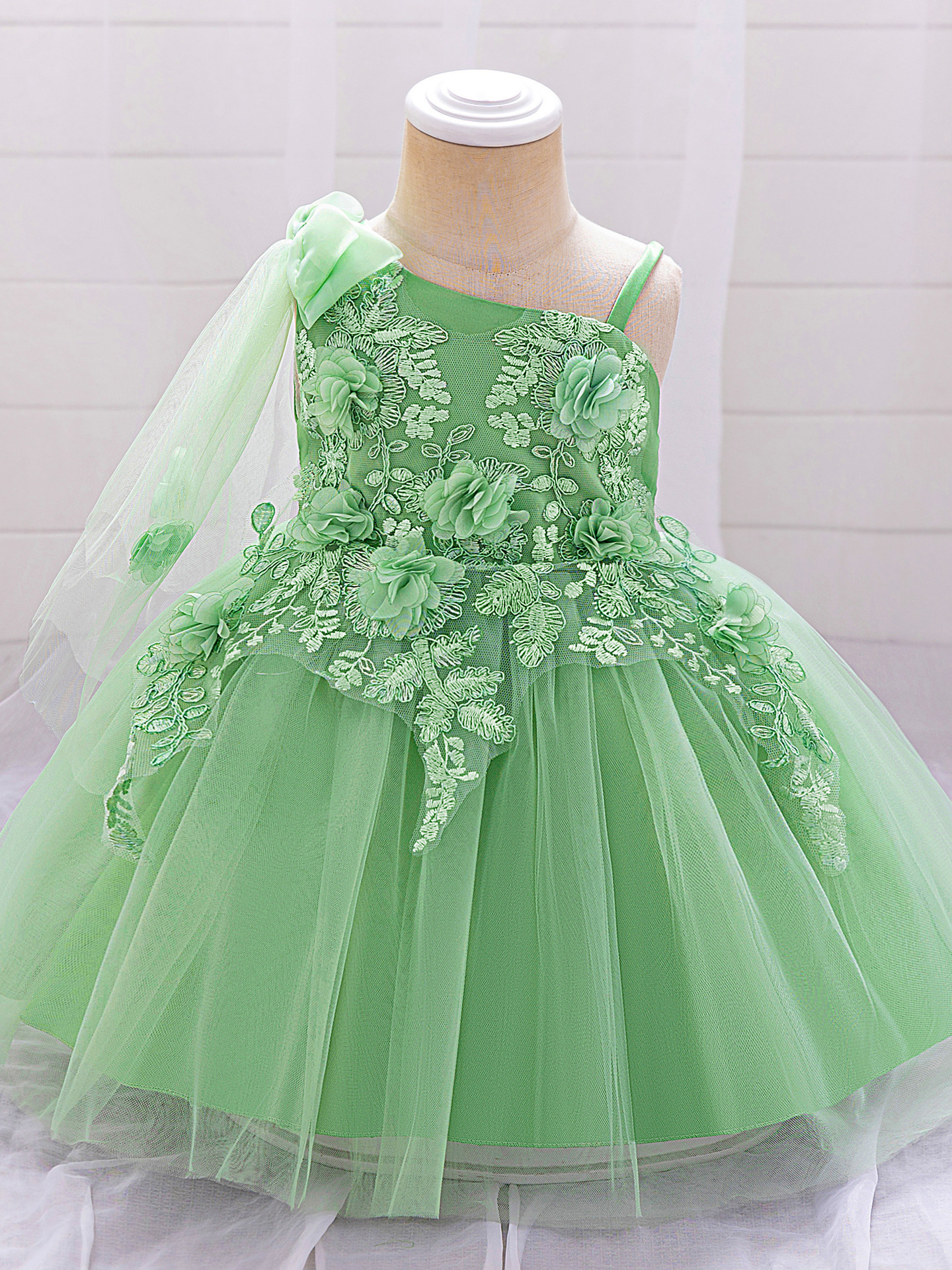 Shein comercio exterior vestidos infantiles bebés banquete de cumpleaños de año nuevo lavar vestidos irregulares tirantes vestidos extranjeros image 1