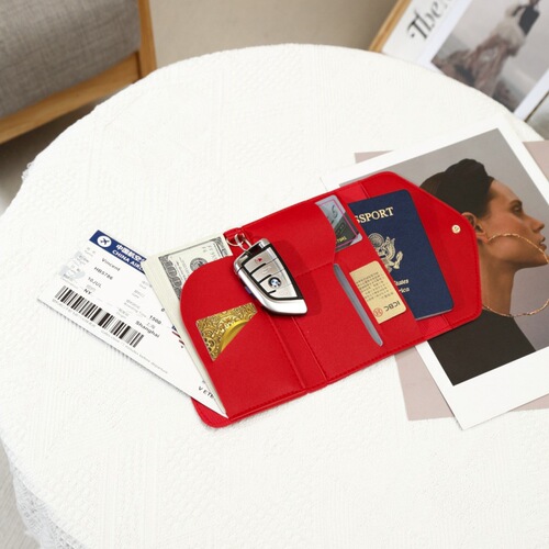 Cross-border passport holder PU leather multi-functional document bag, logo printed passport bag, travel document holder, flight ticket holder