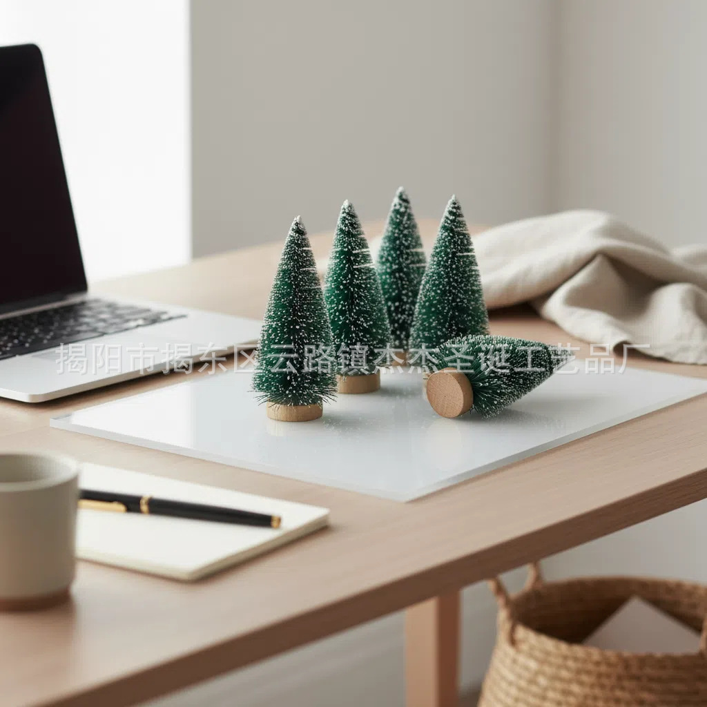 Mini árbol de Navidad transfronterizo alambre de goma de sellado cubierto con nieve blanca decoración de árbol de Navidad de escritorio fabricantes de decoración de la fuente 3 * 6cm