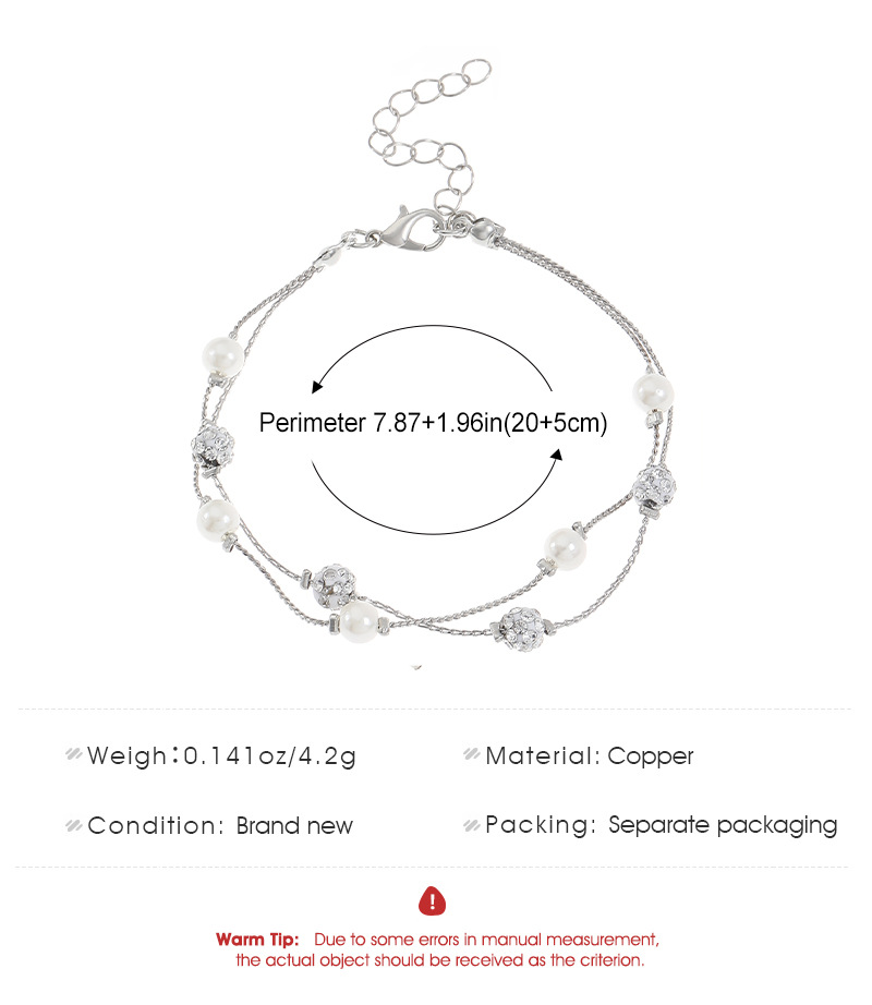 48g Weight CCB, Imitation Pearl, Alloy Pendant Material Bracelets Classification Alloy Chain Material Beaded Chain Chain Type 1 Piece, 1 Set Quantity Casual, Banquet, Daily Occasion CCB, Imitation Pearl, Alloy Material Geometric Pattern Women's Gender Polishing Design Elegant Style Elegant Geometric CCB Imitation Pearl Alloy Beaded Chain Beaded Bracelets Wholesale 10