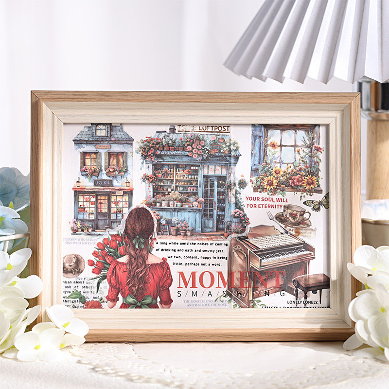 Viejos sueños de regreso transfronterizos retro libro de contabilidad manual DiDi diario de contabilidad manual material decorado retro y papel libro de pegatinas