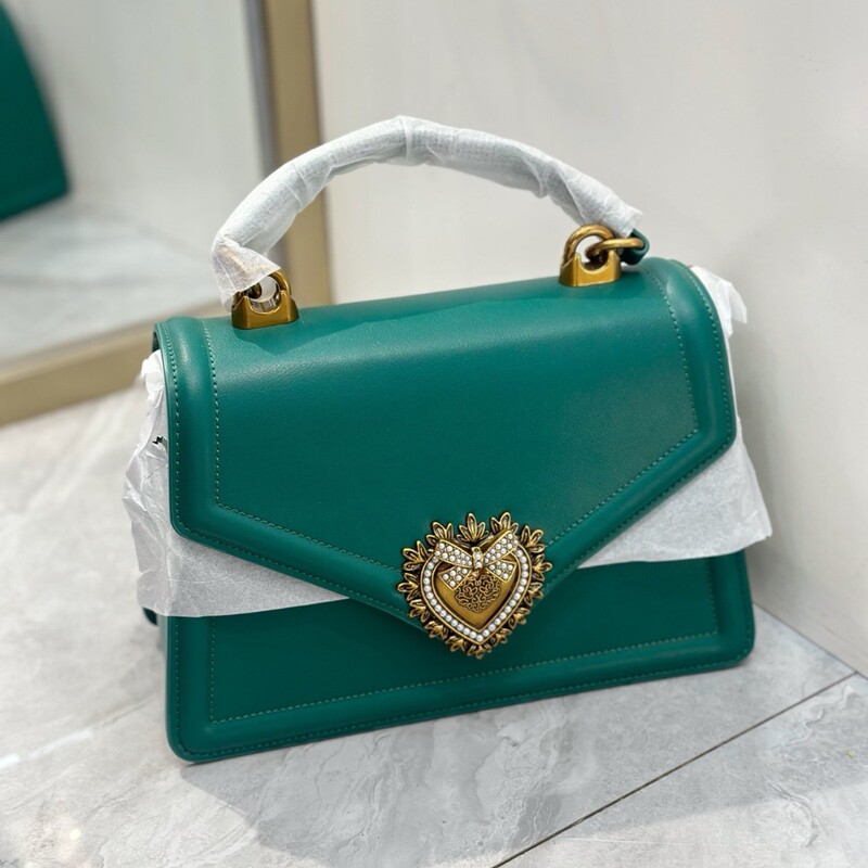 D&G Du Jia European and American Style Runway Model Saint Heart European and American Style Top-Layer Cowhide Leather Shoulder and Handbag Evening Clutch for Women