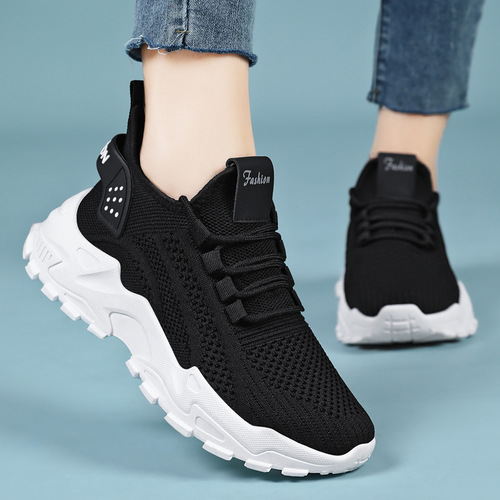 Women's Spring Fashion New Mesh Breathable Thick Sole Retro Forrest Gump Style Korean Version Sports Shoes