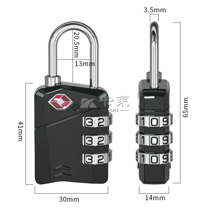 Manufacturer supply new 3 -bit password lock TSA lock customs lock lock password Lock number Lock lock travel box lock 3