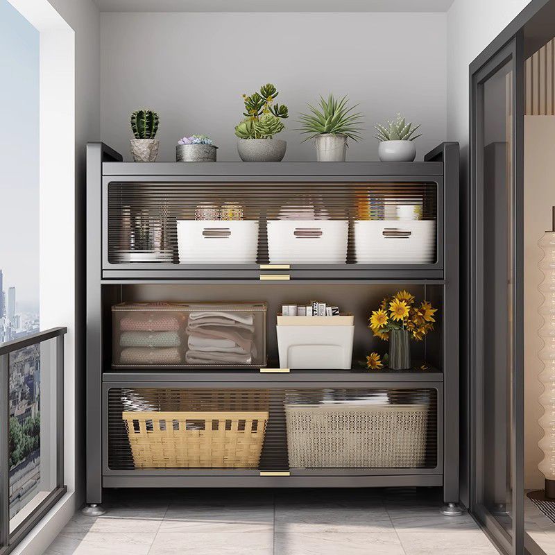 钢制户外阳台柜防水防晒防尘大容量多功能微波炉家用厨房储物柜