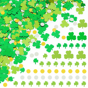 Cross-Border Hot Selling Irish Clover Four-Leaf Clover Confetti St. Patrick's Day Four-Leaf Clover Confetti Sequins