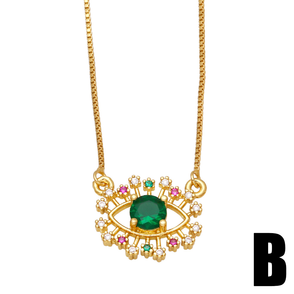 Fashion Copper Eyes Necklace Zircon Copper Necklaces