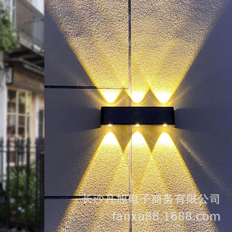 Solar Lamp Outdoor Wall Lamp Courtyard Fence Lighting Balcony Garden Wall Washing Super Bright High Power Outdoor Light