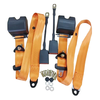 bus truck three-point protective — Car seat belt - pt-2-3-point-retractors-orange-2-30cm-steel-wire-bases-black-8-screws-packed-in-box