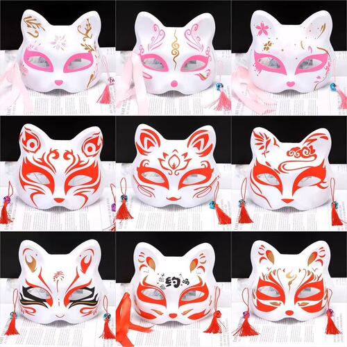 Adult cat face fox mask same style Japanese style antique anime street stall children's mask wholesale