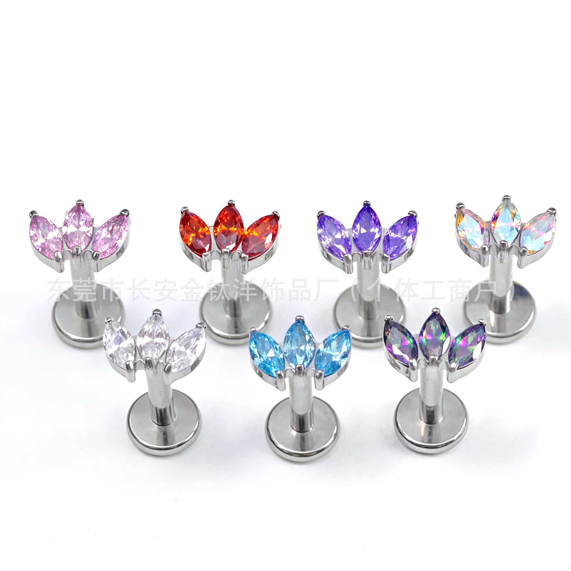 Pointed titanium steel lip stud product view