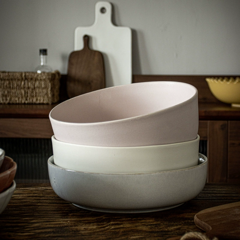 0J0 [Коллекция больших и больших мисок] Ретро керамическая миска для супа