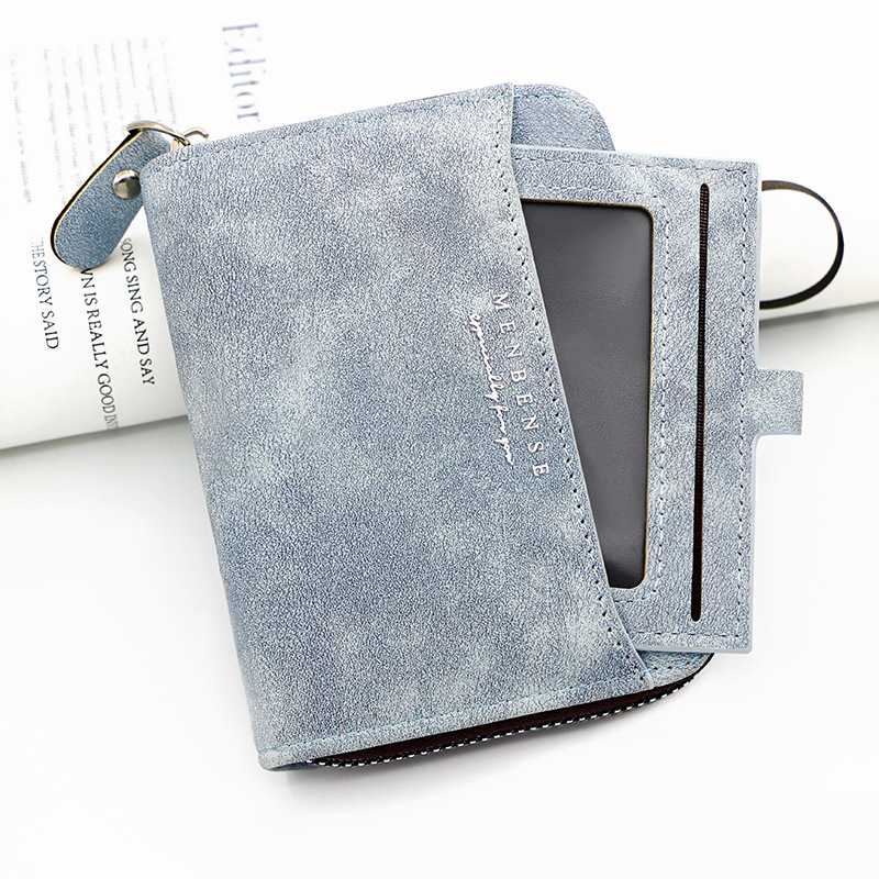 Menbense nuevos hombres de la cartera color sólido helado negocio corto embrague monedero tarjeta dibujo bolsa cremallera