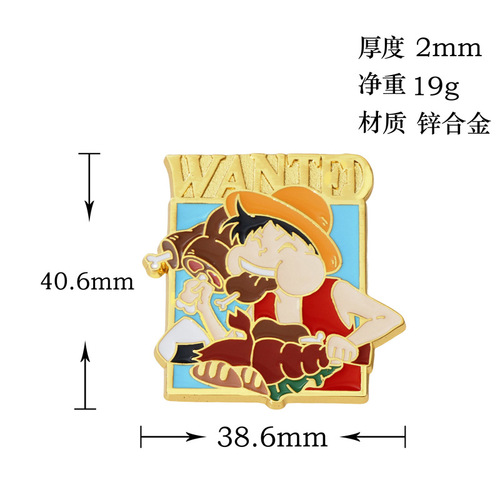 Animation fan Straw Hat Clan One Piece compilation order Luffy Sanji Zoro Nami metal badge 10 styles