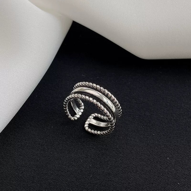 Minimalistisk tre-lags sunrise ring til damer åben model_voghion.com