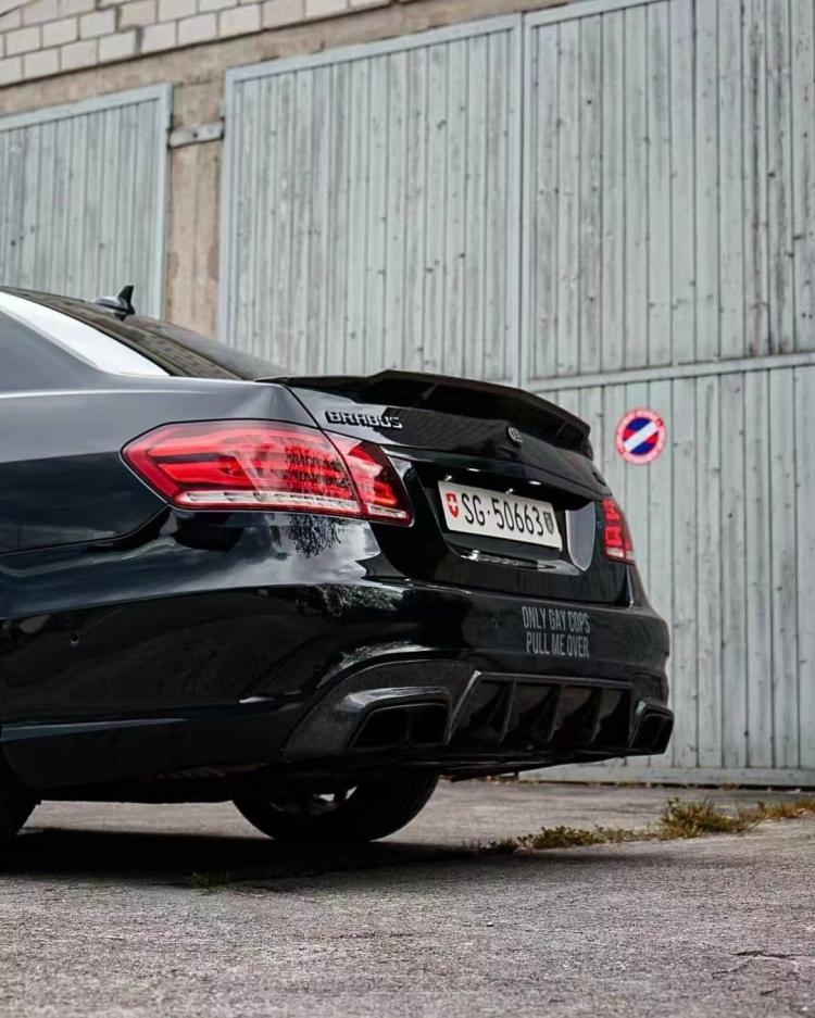 Suitable for Mercedes-Benz E-Class W212 Modification to E63 Front and Rear Bumpers, Carbon Fiber Front Lip, Side Skirts, Rear Lip, Rear Wing, and Hood