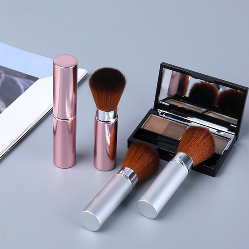 Lamela Round Blush Brush Compact and Portable Telescopic Powder Cosmetic Brush Foundation Brush Loose Powder Brush
