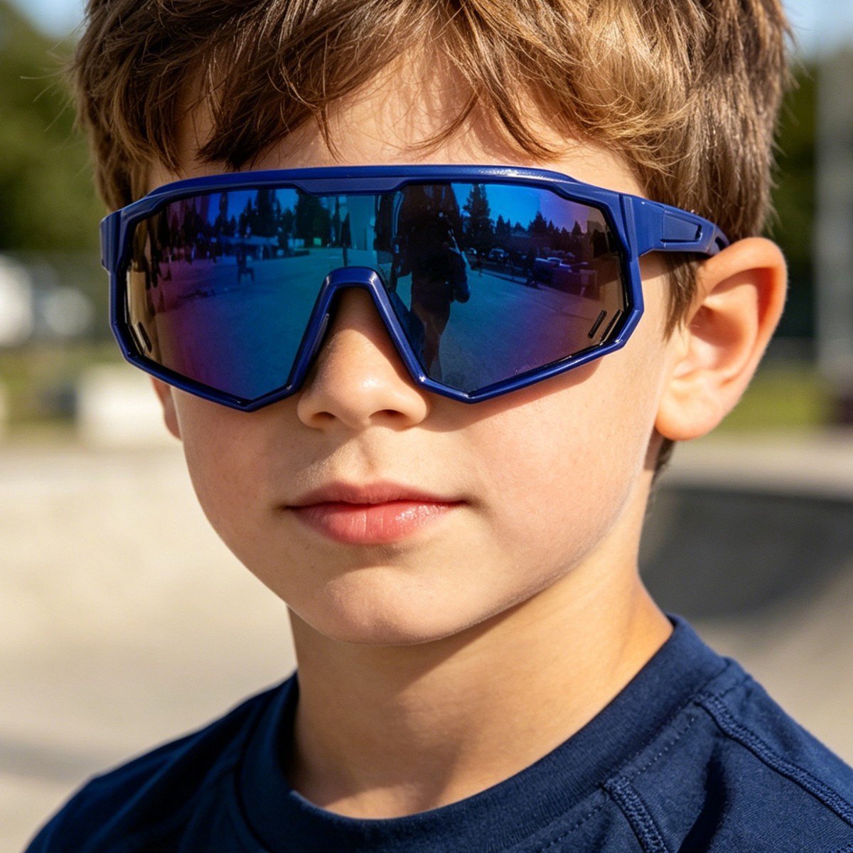 Gafas de Sol Gran Formato Deportivas para Niños PC UV400 Cortavientos para Ciclismo y Esquí