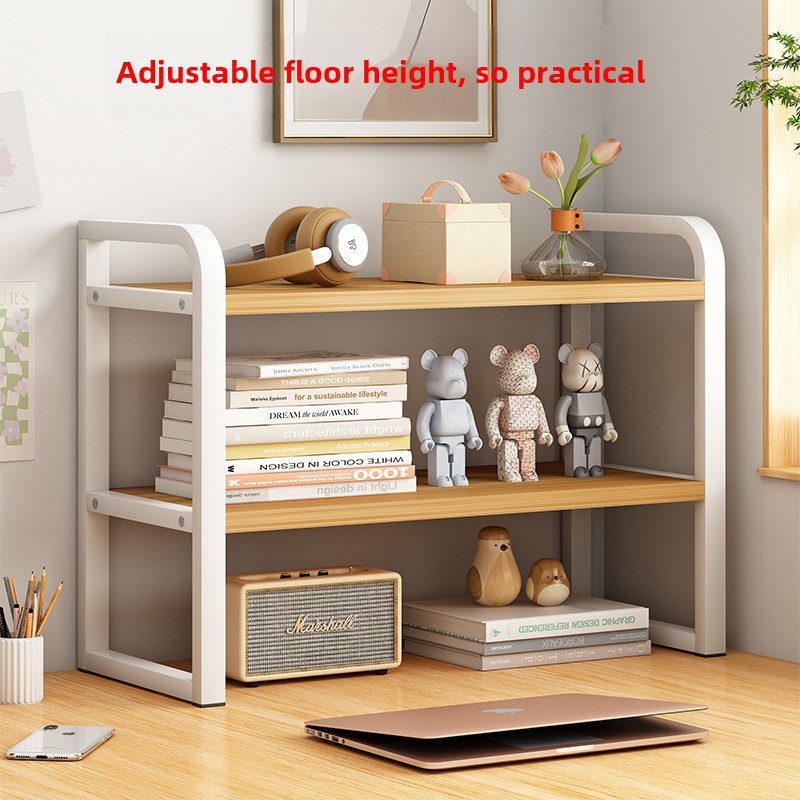 Adjustable height desktop bookshelf multi-layer storage home…