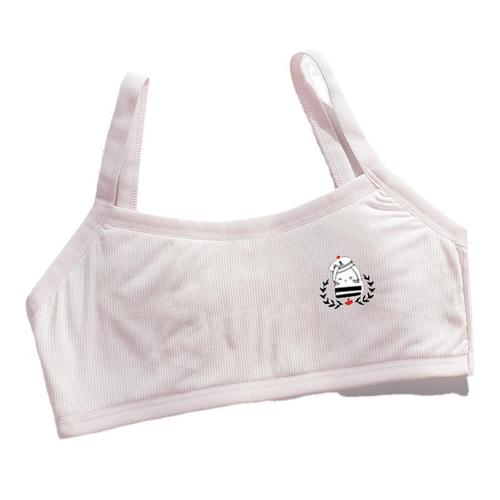 [Instant Delivery] Pure Cotton Double-Layer Padded Bra for Teenage Girls—Perfect for Elementary & Middle School Students, Ideal for 16-Year-Olds