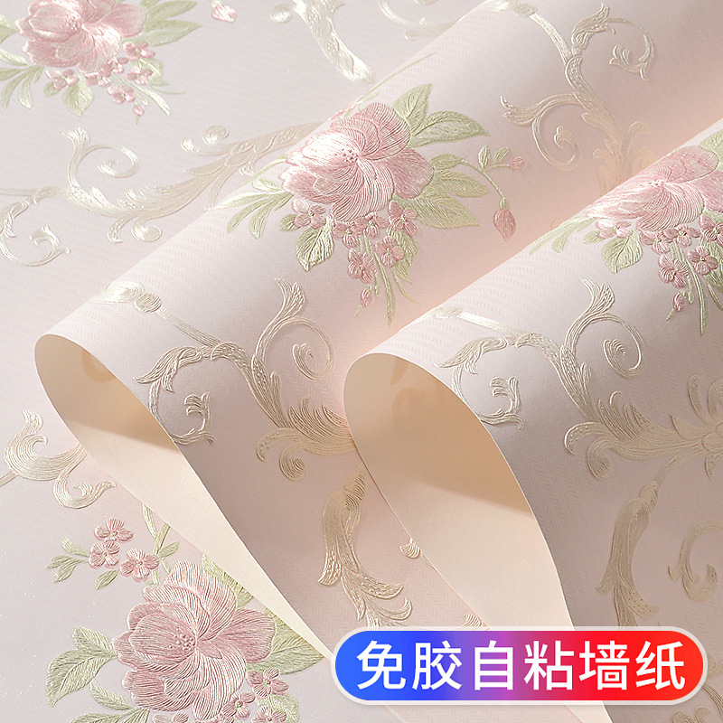 欧式田园3D自粘墙纸墙贴卧室装饰贴纸客厅立体电视背景墙房间壁纸