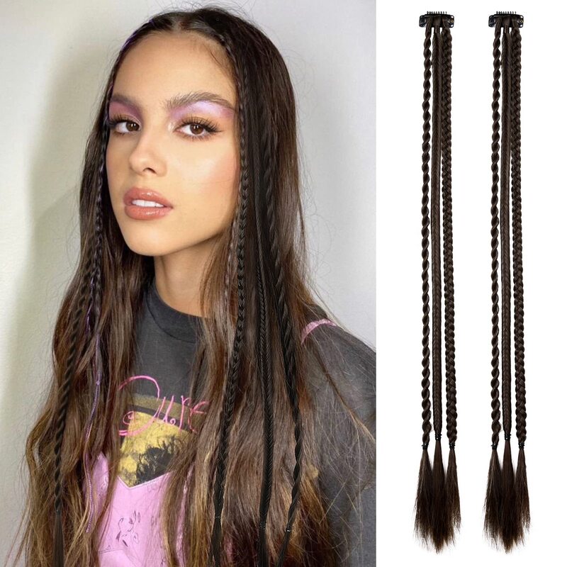 Cross-Border European and American Style Women's Three-Strand Braided Wig, Natural Realistic Braided Hair, Fashionable and Unique Water Drop Clip Braided Wig Cross-Border European and American Style Women's Three-Strand Braided Wig, Natural Realistic Braided Hair, Fashionable and Unique Water Drop Clip Braided Wig